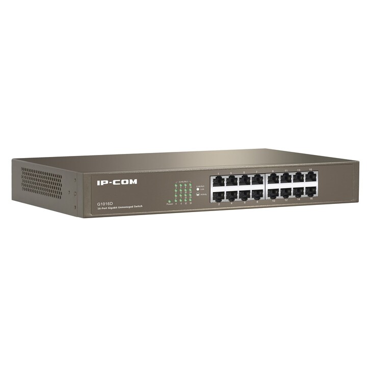 IP-COM Networks G1016D switch Unmanaged L2 Gigabit Ethernet (10/100/1000) 1U Bronze