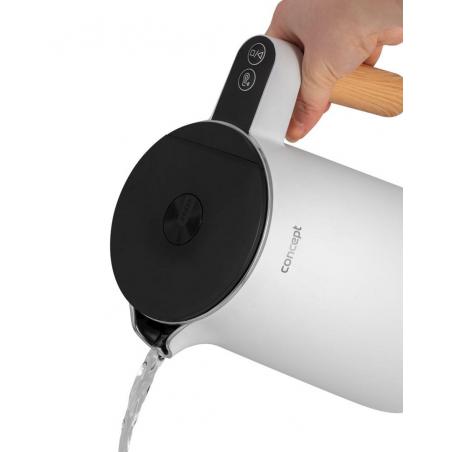 Hervidor de acero inoxidable blanco 1,5 l Sal y pimienta Concepto RK3300
