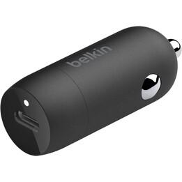 Belkin BOOST CHARGE 30W Cargador de coche rápido, Diseño compacto con puerto de suministro de energía USB-C, Universal Compatibi
