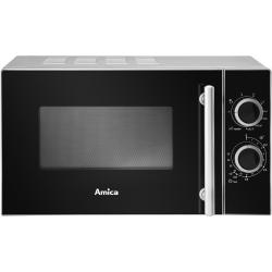 Amica AMGF20M1GS microondas Encimera Microondas con grill 20 L 700 W Negro, Plata