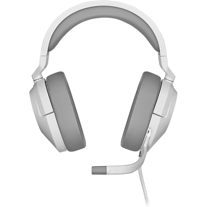 Fones de ouvido estéreo Corsair Hs55 com fio portátil para jogos branco