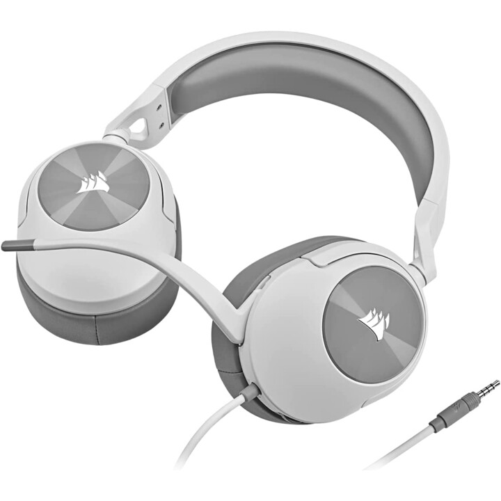 Fones de ouvido estéreo Corsair Hs55 com fio portátil para jogos branco