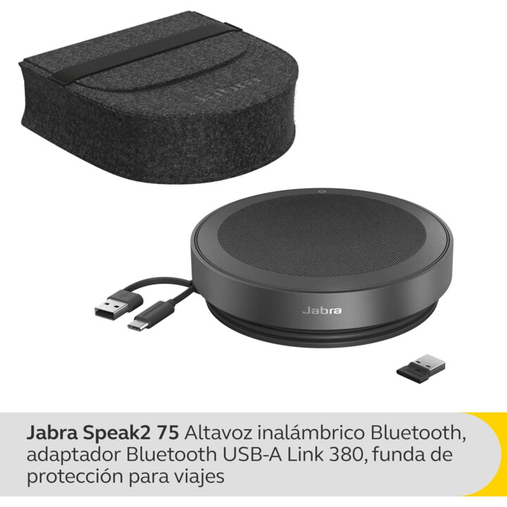 Jabra Speak2 75 UC Freisprechlösung (kabelgebunden USB-A+USB-C, Bluetooth-Adapter USB-A)