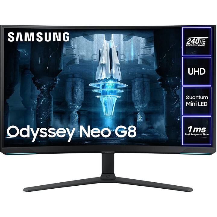 Samsung Odyssey Neo G8 S32BG850NP Monitor da gioco curvo da 81 cm (32") (UHD, VA, 1ms, 240Hz, HDMI, DisplayPort)