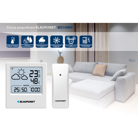  Blaupunkt WS10WH - Estación meteorológica con sensor externo.