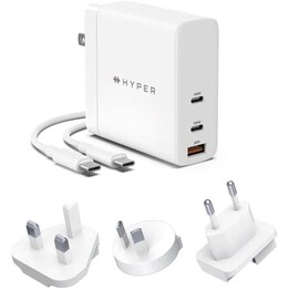 CARGADOR USB HYPER HYPERJUICE 140W USB 3.2 2XUSB-C WHITE + ADAPTADORES VIAJE