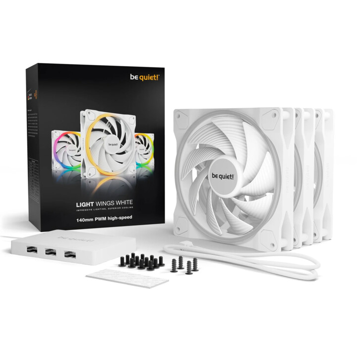 lüfter Be Quiet Light Wings 140mm PWM high-speed Triple Pack White (BL103)