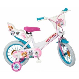 Toimsa Paw Patrol 14", bicicletta per bambini Paw Patrol, design colorato, bianco