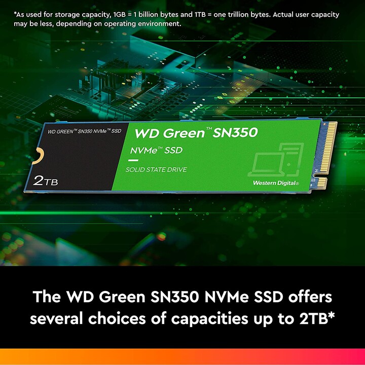Disco SSD WD Green SN350 WDS500G2G0C (500 GB ; M.2 ; PCIe NVMe 3.0 x4)