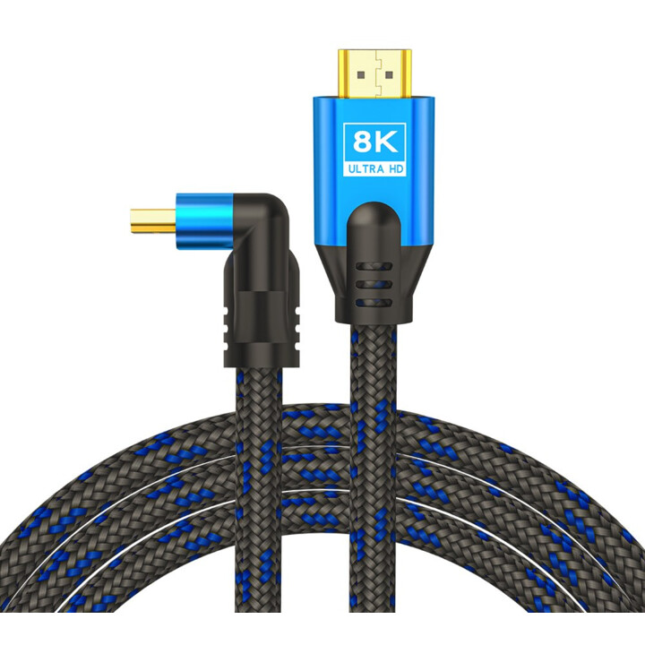 Cavo HDMI Savio (M) v2.1, angolato, 8K, HDR dinamico, rame OFC, 5 m, CL-175