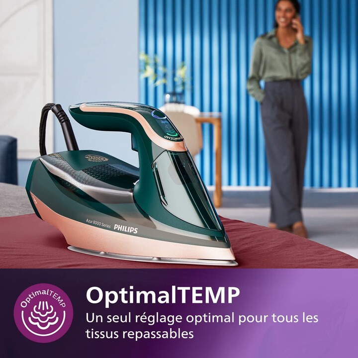 Philips 1000 series DST8030/70 ferro da stiro Ferro da stiro a vapore Piastra SteamGlide Elite 3000 W Verde