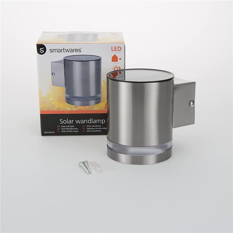 RANEX SILVER LED SOLAR WALL LIGHT