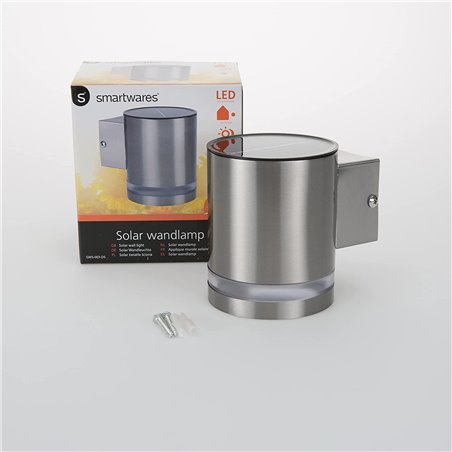 RANEX SILVER LED SOLAR WALL LIGHT