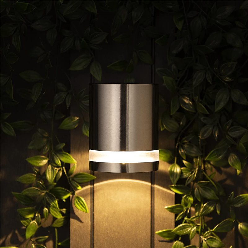 RANEX SILVER LED SOLAR WALL LIGHT