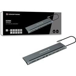 CONCEPTRONIC PORT REPLICATEUR USB-C 2XHDMI 4K + DP 4K + 2XUSB 3.0 + USB-C PD 100W + SD/MICRO SD