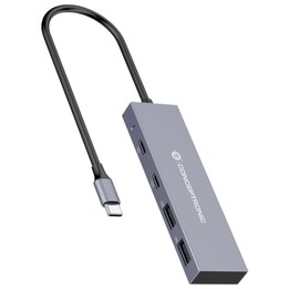 HUB CONCEPTRONIC USB-C 4 PORTAS 2X USB-C 3.2 + 2 USB 2.0 PRATA