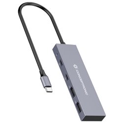 CONCEPTRONIC USB-C HUB 4 PORTS 2X USB-C 3.2 + 2 USB 2.0 SILVER