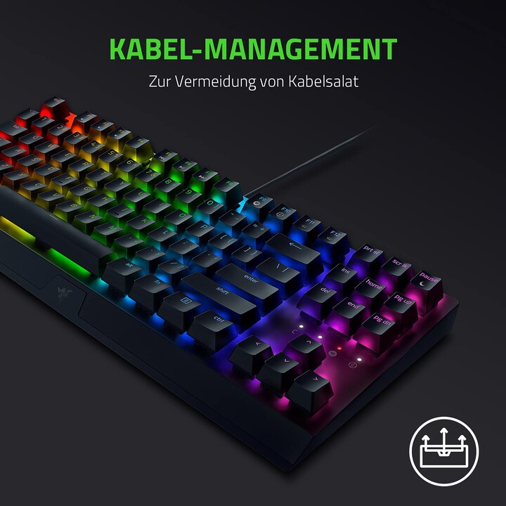 Clavier Razer BlackWidow V3 Tenkeyless (commutateur mécanique vert, filaire, USB, disposition allemande, RVB)