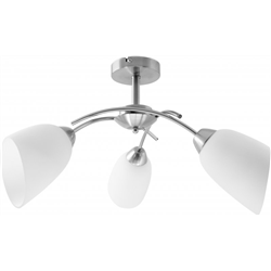 Activejet Luminaire classique à suspension NIKITA nickel triple 3xE27 pour le salon