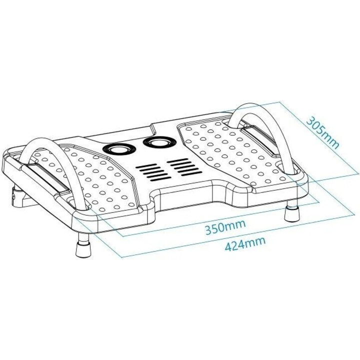 Poggiapiedi regolabile/inclinabile TooQ TQFR0601-G/ 424 x 305 x 145 mm