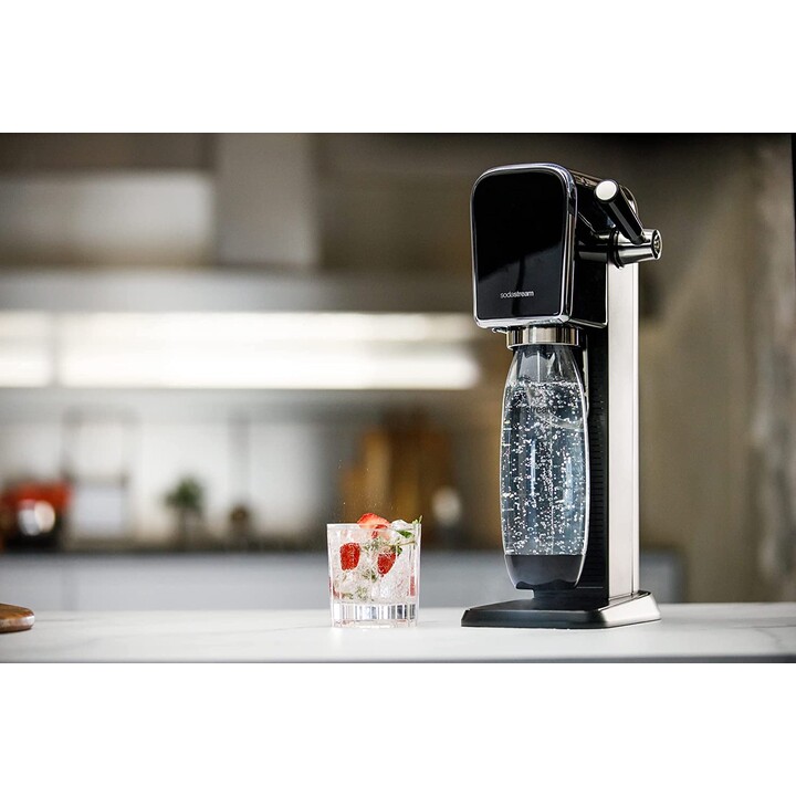 SodaStream Burbujeador de agua Art con cilindro de CO2 y 1 botella de plástico de 1 litro apta para lavavajillas, 44 cm de altur