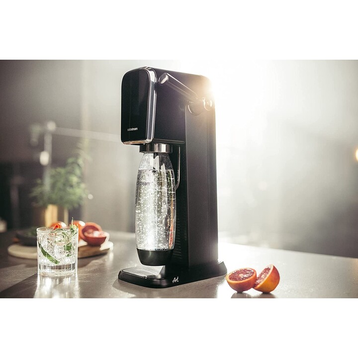 SodaStream Burbujeador de agua Art con cilindro de CO2 y 1 botella de plástico de 1 litro apta para lavavajillas, 44 cm de altur