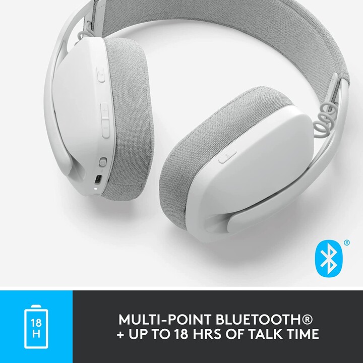 Logitech Zone Vibe 100 Wireless Bluetooth Cuffie Bianco