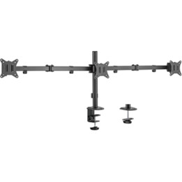 Gembird MA-D3-01 Bureau réglable Bras de montage pour 3 écrans (rotation, inclinaison, pivotement), 17"-27", jusqu'à 7 kg
