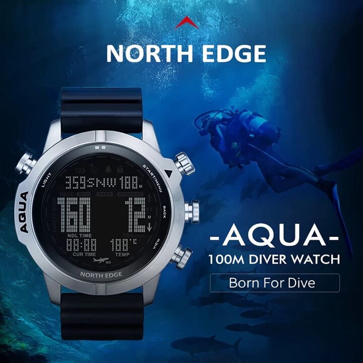 North Edge Aqua Nero - Orologio subacqueo