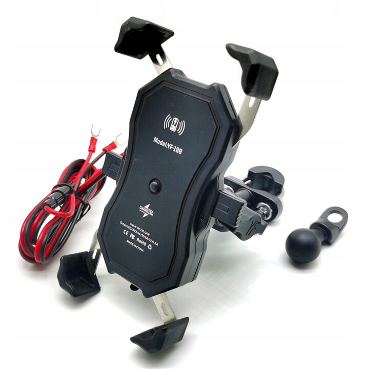 FREEDCONN MC1W MOTORCYCLE PHONE HOLDER WITH INDUCTIVE CHARGER