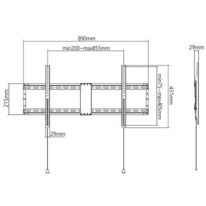 Gembird WM-90F-01 TV wall mount (fixed), 43”-90” (70 kg)