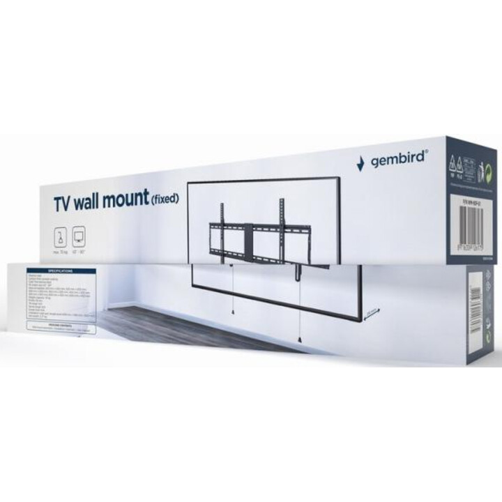 Gembird WM-90F-01 TV wall mount (fixed), 43”-90” (70 kg)