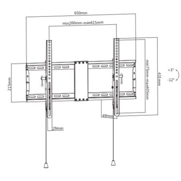Gembird WM-80T-01 Soporte de pared para TV (inclinable), 37”-80” (70 kg)