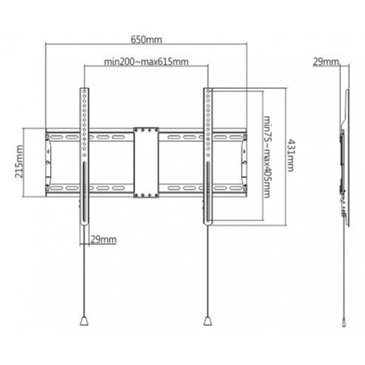 Gembird WM-80F-01 TV-Wandhalterung (fest), 37"-80" (70 kg)