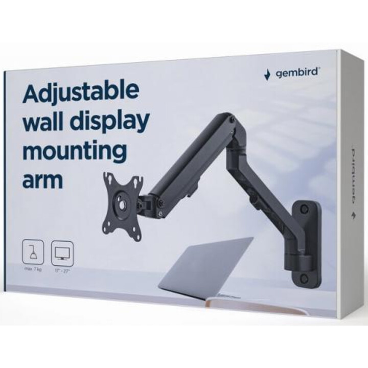 Gembird MA-WA1-02 Verstellbarer MontagearmfürWanddisplays, 17"-27", bis zu 7 kg