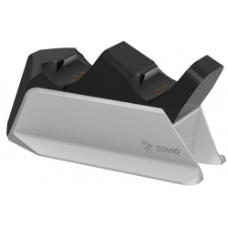 SAVIO GCS-01 Station de charge double pour les pads PS5, Dual Sense, USB, noir SAVIO - 1