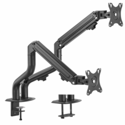 Gembird MA-DA2-02 Adjustable desk with mounting arm for 2 screens (tilting), 17”-32”, up to 8 kg GEMBIRD - 1