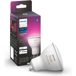 Bombilla Led Inteligente Philips Hue White and Color/ Casquillo GU10/ 5.2W/ 350 Lúmenes/ 2000K-6500K/ Precisa Philips Hue Bridge