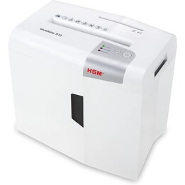 HSM S10 triturador de papel Corte en tiras 58 dB 22 cm Plata, Blanco