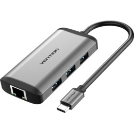 Docking USB Tipo-C Vention CNCHB/ 1xHDMI/ 3xUSB/ 1xUSB Tipo-C/ 1xRJ45/ Gris