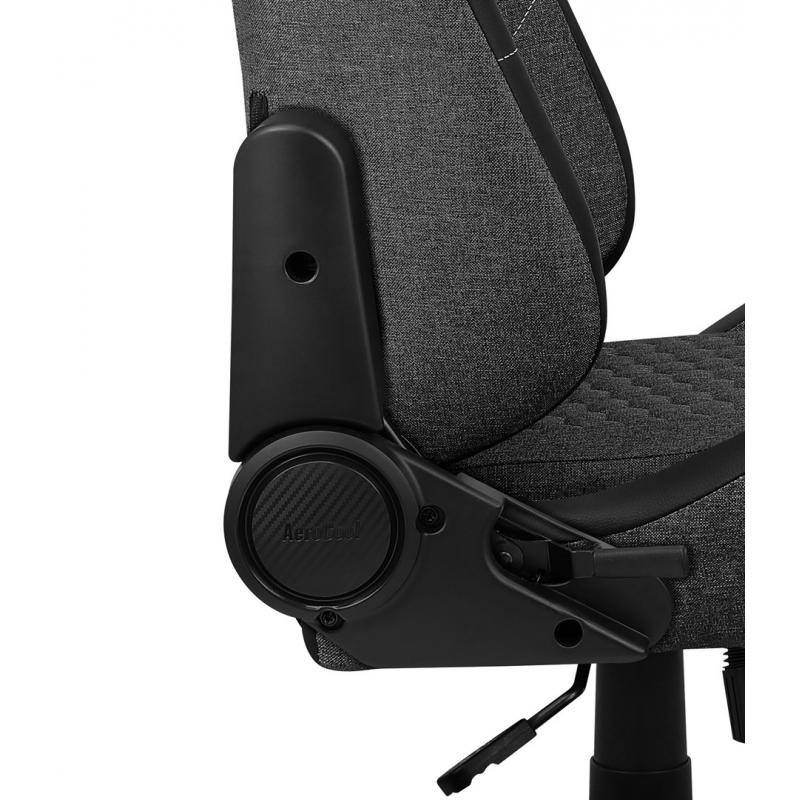 Aerocool CROWNASHBK, Silla Gaming Ergonómica, Cojines Ajustables, Tecnología AeroWeave, Negro