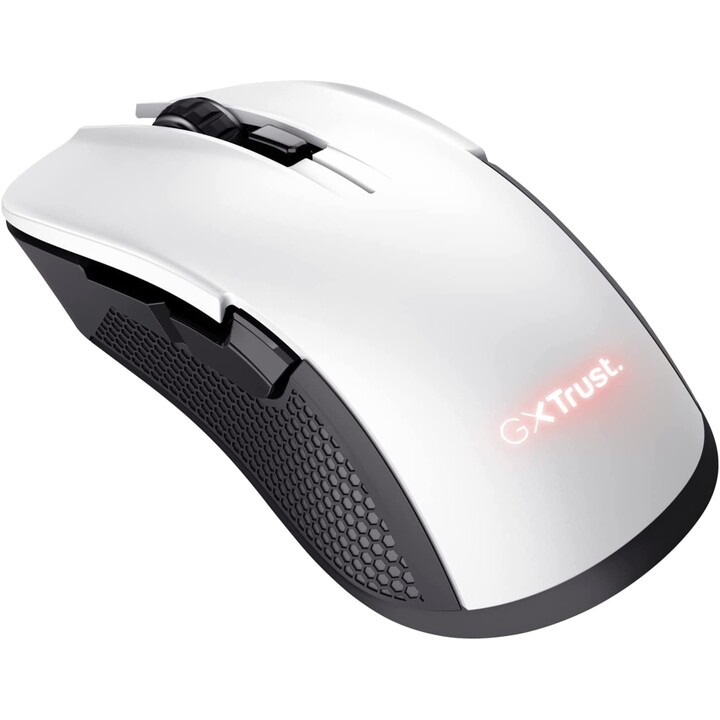 Ratón Gaming Inalámbrico Trust Gaming GXT 923W YBAR/ Batería recargable/ Hasta 7200 DPI/ Blanco