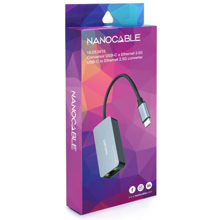 Adaptateur RJ45 Nanocâble 10.03.0410/ USB Type-C Mâle - RJ45 Femelle