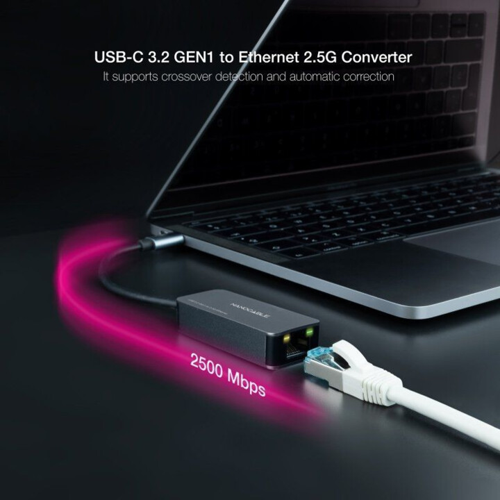 Adaptateur RJ45 Nanocâble 10.03.0410/ USB Type-C Mâle - RJ45 Femelle