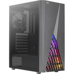 Aerocool DELTABKV1 PC Case ATX Front RGB Full Side Window Fan 12cm Black AEROCOOL - 1