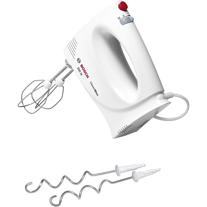 BATIDORA REPOSTERIA BOSCH MFQ3010 - 300W - 2 VELOCIDADES+TURBO - 2 VARILLAS+2 GARFIOS AMASADORES - EMPUÑADURA ERGONÓMICA