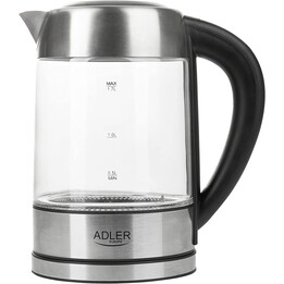 Adler AD 1247 NOVA chaleira elétrica 1,7 L Avelã, Aço inoxidável, Transparente 2200 W