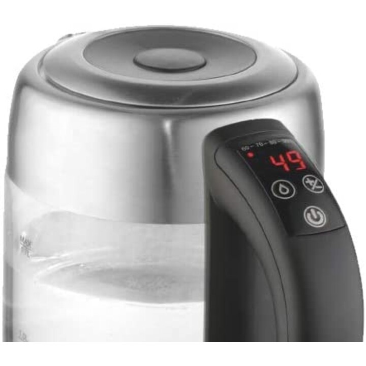 Adler AD 1247 NEW Wasserkocher 1,7 l 2200 W Haselnuss, Edelstahl, Transparent