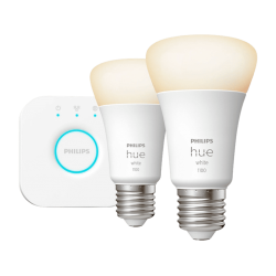 Kit d ampoules LED intelligentes Philips Hue + Bridge/ Culot E27/ 10 W/ 1100 Lumens/ 2000K-6500K/ 2 unités Philips - 1