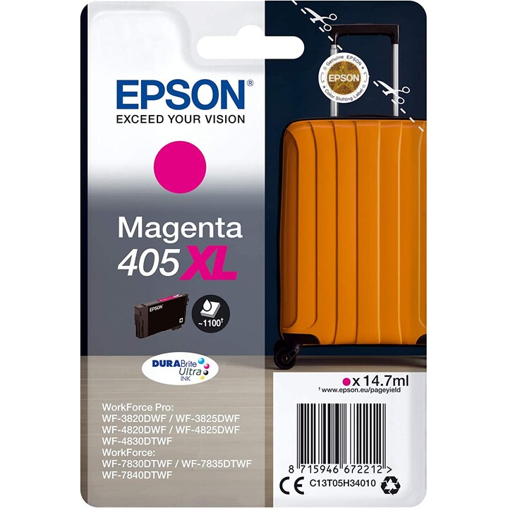 CARTUCHO EPSON 405XL MAGENTA WF-3820 WF-3825 WF-4820 WF-4825 WF-4830